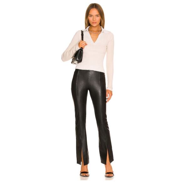 Commando Faux Leather Split Front Pant Size Large NWT